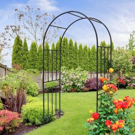 Metal Garden Arch L42.24'' x W17.52'' x H85.82'' Climbing Plants Support Rose Arch Outdoor Black Metal Garden Arch L42.24'' x W17.52'' x H85.82'' Climbing Plants Support Rose Arch Outdoor Black